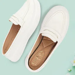 FAUSTO Women Woven Design Lightweight Loafers-38