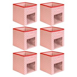 prettykrafts Pink & Red 6 Pieces Printed Reusable Multi-Utility Organisers-33