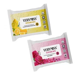 VERYMISS Set Of 2 Refreshing Lemon & Rose Wipes - 25 Pcs Each-picture-25
