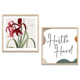 Kotart Maroon & White 2 Pieces Floral Wooden Wall Arts-picture-22