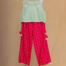 HERE&NOW Girls Printed Top with Palazzos-image-38