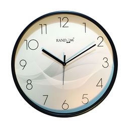 RANDOM Black & Black Printed Round Contemporary Wall Clock-96