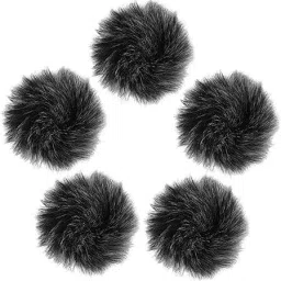 Outdoor Furry Muff for Lavalier Microphones Lapel 5mm Microphone Cover (5 Pack) puff-image-57