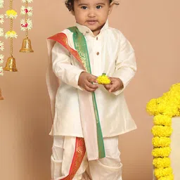 VASTRAMAY Boys Kurta with Dhoti Pants & Dupatta-48