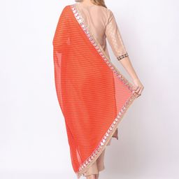 Dupatta Bazaar Red & Gold-Toned Printed Dupatta with Gotta Patti image 2