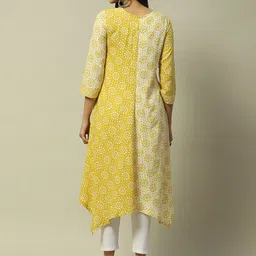 Rangriti Ethnic Motifs Printed Keyhole Neck Regular A-Line Kurta image 3