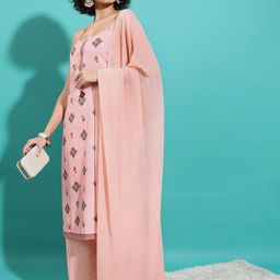 KETCH Ethnic Motifs Printed Regular Kurta With Palazzos & Dupatta image 5