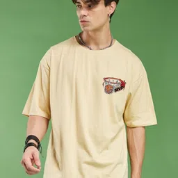 SMARTEES Typography Printed Round Neck Applique Cotton Oversized Casual T-shirt-picture-32