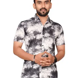 Metronaut Men Spread Collar Abstract Printed Elastane Casual Shirt-image-17
