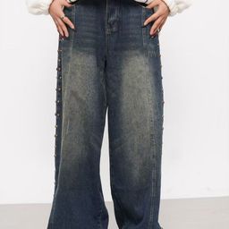 KPOP Women Relaxed Mid-Rise Cotton Trousers-picture-26