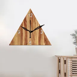 Freny Exim Beige Analogue Wood Wall Clock-43