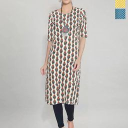 Anouk Rustic Women Pack OF-3 Ethnic Motifs Printed Crepe Straight Kurta-image-4