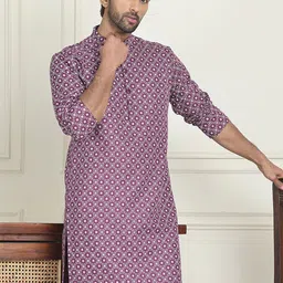 Jompers Men Geometric Printed Kurta-picture-7