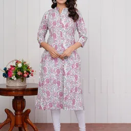 SIGNORIA Women Floral Printed Casual Cotton Straight Kurta-picture-39