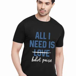 Hatke Trends Typography Printed Round Neck Pure Cotton T-Shirt-image-89