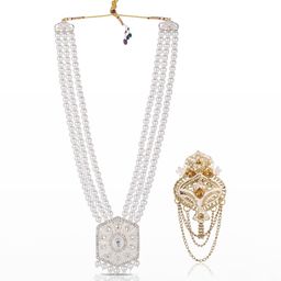 JIYANSHI FASHION Gold-Plated Pearls Jewellery Set-image-10