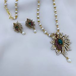 Anouk Gold-Plated Cubic Zirconia-Studded & Beaded Jewellery Set-80