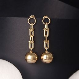 SARAF TRENDZ 18k Gold Plated Classic Drop Earrings-3