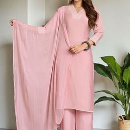 SZN Women Ethnic Motifs Embroidered Regular Kurta with Trousers & Dupatta-image-16