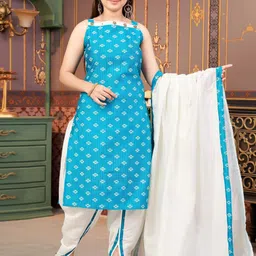 BAESD Girls Woven Design Pure Silk Kurta With Dhoti Pants & Dupatta-picture-51