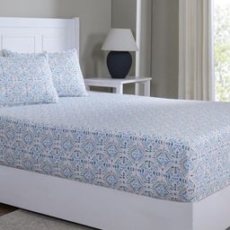 MASPAR Blue Printed Pure Cotton 144 TC King Size Bedsheet & 2 Pillow Cover 2.75 x 2.75 m-image-104