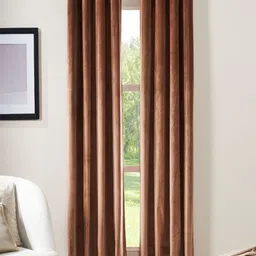 Deco Window Brown 2 Pieces Room Darkening Long Door Curtain-15