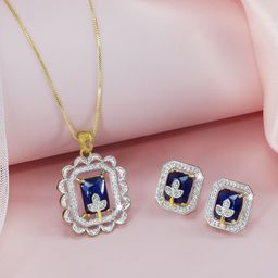 PRIVIU Gold-Plated Stone-Studded Jewellery Set-image-50
