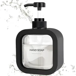 PAMPERLY Black & Transparent Solid Plastic Soap Dispenser image 2