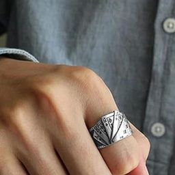 The Roadster Lifestyle Co Men Stainless Steel Adjustable Finger Ring-41