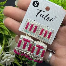 tulsi imitation Artificial Studded & Beaded Contemporary Jhumkas-22