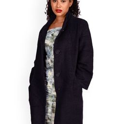 ODETTE Women Woollen Longline Parka with Patchwork Jacket-image-16