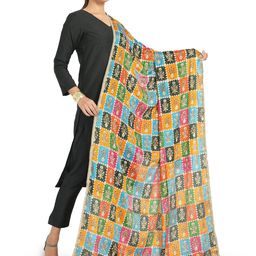 HELLA FASHIONS Ethnic Motifs Printed Block Print Dupatta-picture-41