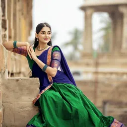 MANMOHITSAREE Semi-Stitched Silk Lehenga & Unstitched Blouse With Dupatta image 2