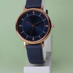 VIRAKTI Women Brass Embellished Dial & Leather Wrap Around Straps Watch F-71-BLUE-G-19