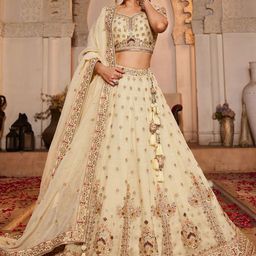 panchhi Embroidered Beads and Stones Semi-Stitched Lehenga & Unstitched Blouse With Dupatta-picture-55