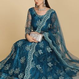 Warthy Ent Embroidered Semi-Stitched Lehenga With Unstitched Blouse With Dupatta image 4