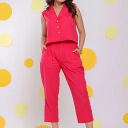 KAORI BY SHREYA AGARWAL Notched Collar Neck Sleeveless Waistcoat With Trousers Co-Ords-image-47