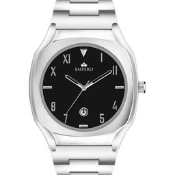 EMPERO Men Stainless Steel Straps Analogue Watch EAB220 Black Dial Silver Chain-image-67