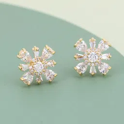 Kushal's Fashion Jewellery Gold-Plated Zircon Studded Party Classic Studs Earrings-image-30