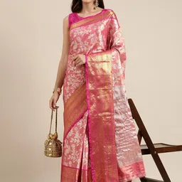 DIVASTRI Woven Design Zari Tissue Banarasi Saree-image-19