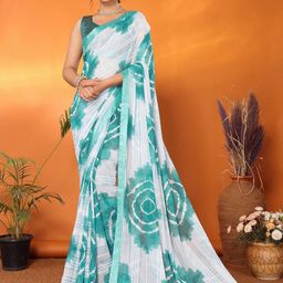 Lookmark Shibori Printed Pure Georgette Saree With Blouse Piece-38