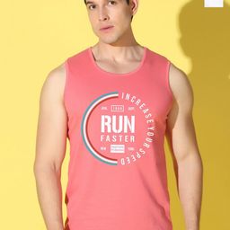 WOOSTRO Pack Of 2 Printed Combed Cotton Gym Vests -VWS26(RUN PEACH)(RUN WHITE)-picture-44