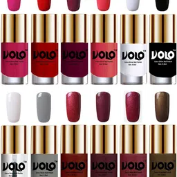 VOLO Set Of 12 Luxury Super Shine Nail Polish - 9.9 ml Each- Combo-No-199-44
