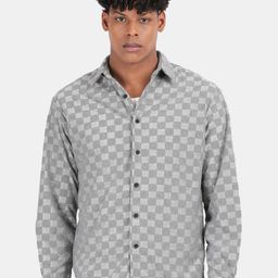 Blu MNKY Men Slim Fit Checked Casual Shirt-image-47