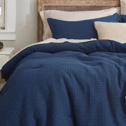 San Marino Striped Waffled Double Bed Comforter Bedding Set-image-14