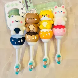 Toothbrush, Extra Soft Bristles, 2-7 Years old kids, Multicolor (Random) 2 Pcs Soft Toothbrush-image-62