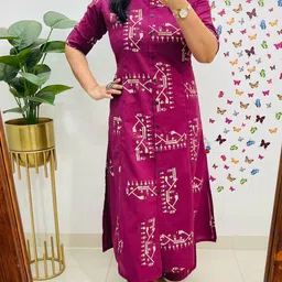 Aaysa Kurti Women Floral Printed Regular Pure Cotton Kurta with Trousers-picture-20
