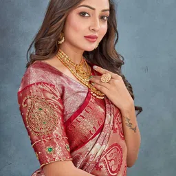 Tankori Woven Design Zari Art Silk Kanjeevaram Saree-image-1