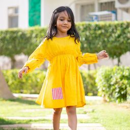 Peekaaboo Kids Print A-Line Dress-image-120