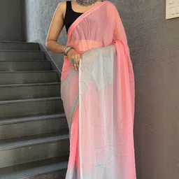 DIVASTRI Pure Chiffon Ready to Wear Jamdani Saree-image-62